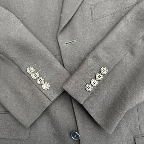 Calvin Klein Blazer Jacket Men's 3 Button Single Breasted 100%Wool Blue Gray 38S